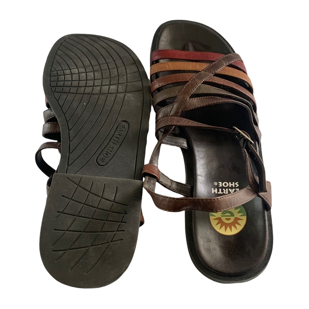 Earth Women’s Brown Multi-Strip Leather Sandal - Picture 3 of 6